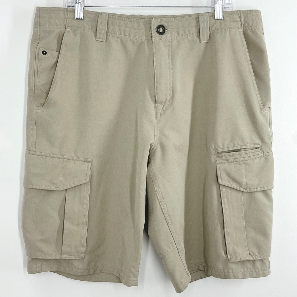 The North Face Men's 36 Herringbone Cargo Shorts Khaki Outdoor Hiking Utility